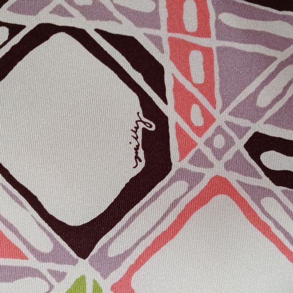 🆕️ 💚VTG Milly💚 - Multicolor Geometric Print Chain Straps Silk Cocktail Dress - Picture 5 of 15